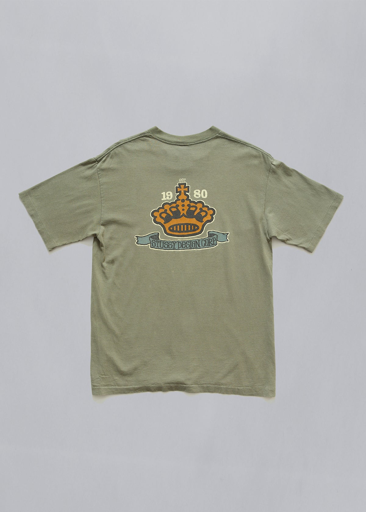 Olive Stüssy Design Corp Crown Tee 1993 - Large