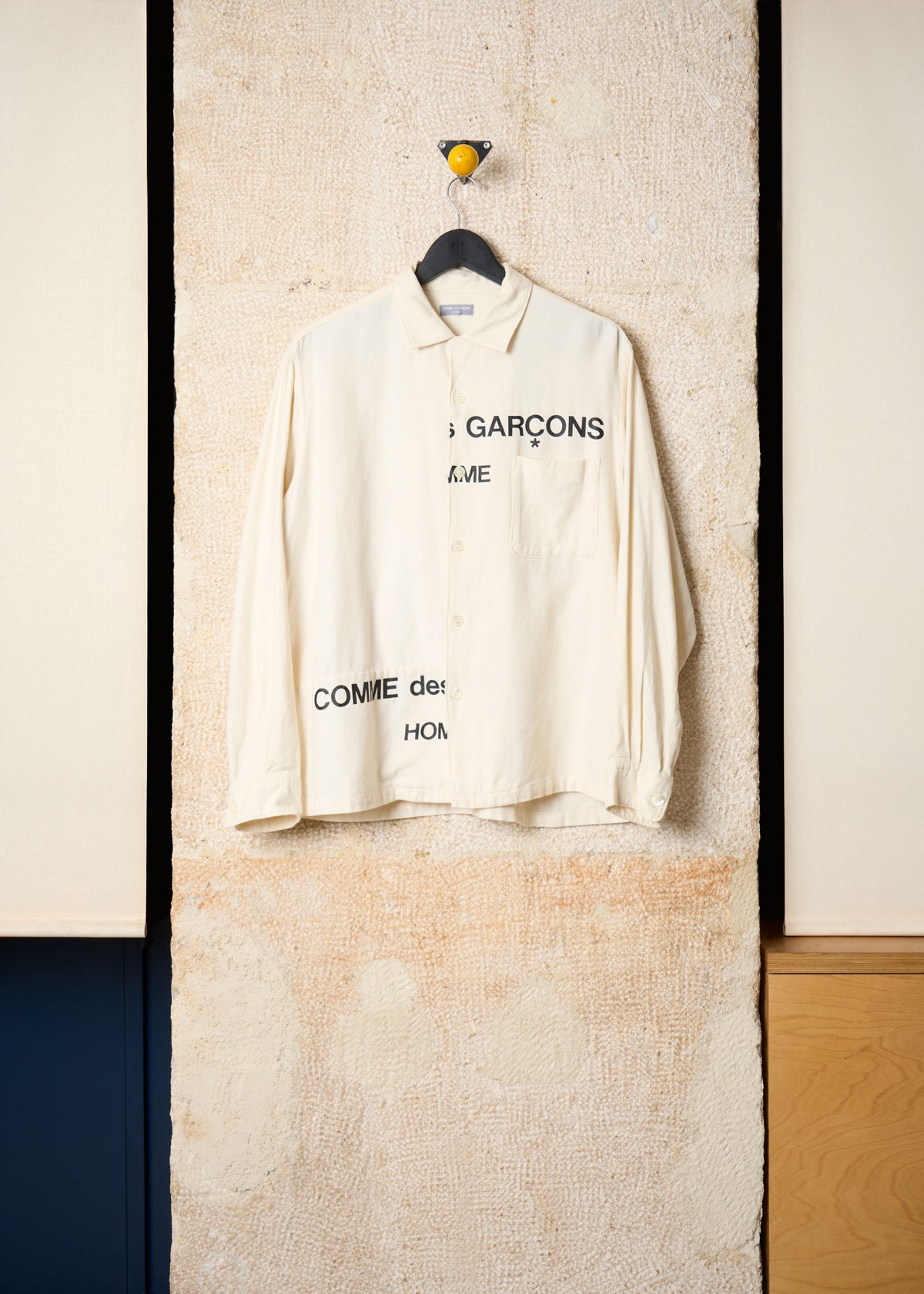 CDG HOMME WHITE SPLIT LOGO COTTON SHIRT SS2002 Medium – The