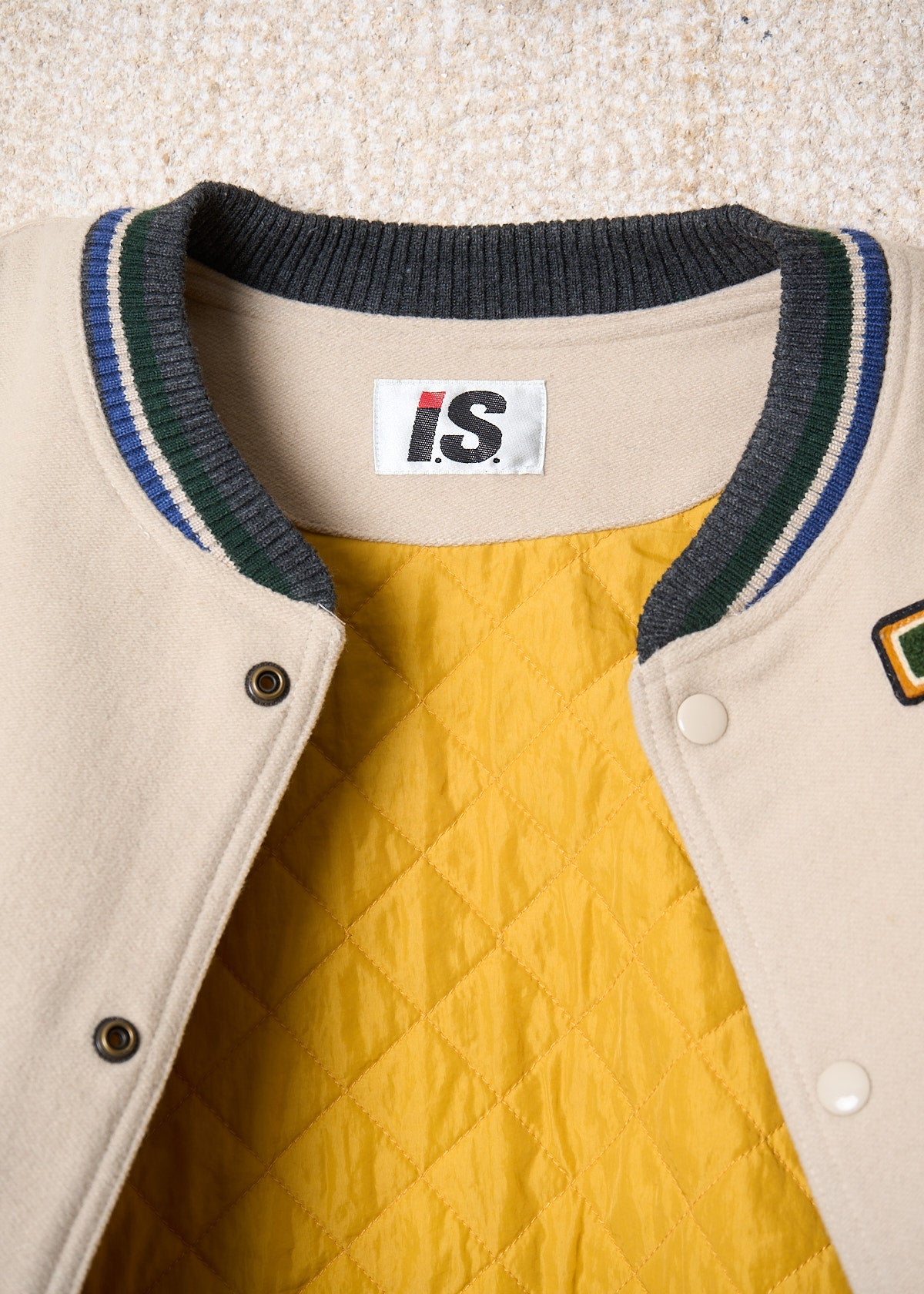 I.S. Team Flags Wool Varsity Jacket 1984 - Large