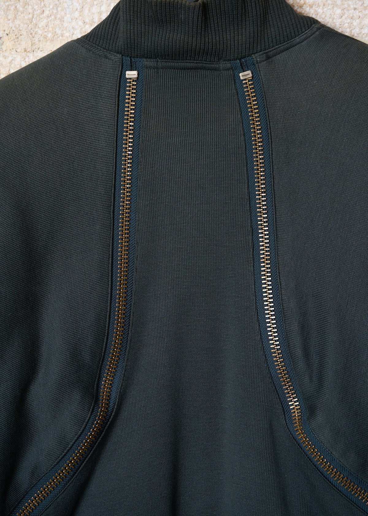 Black Dual Zip Heavy Cotton Jacket 1980's - Medium