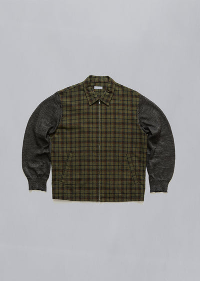 CDG Homme Mixed Fabric Chekered Zip Overshirt 2000 - Medium