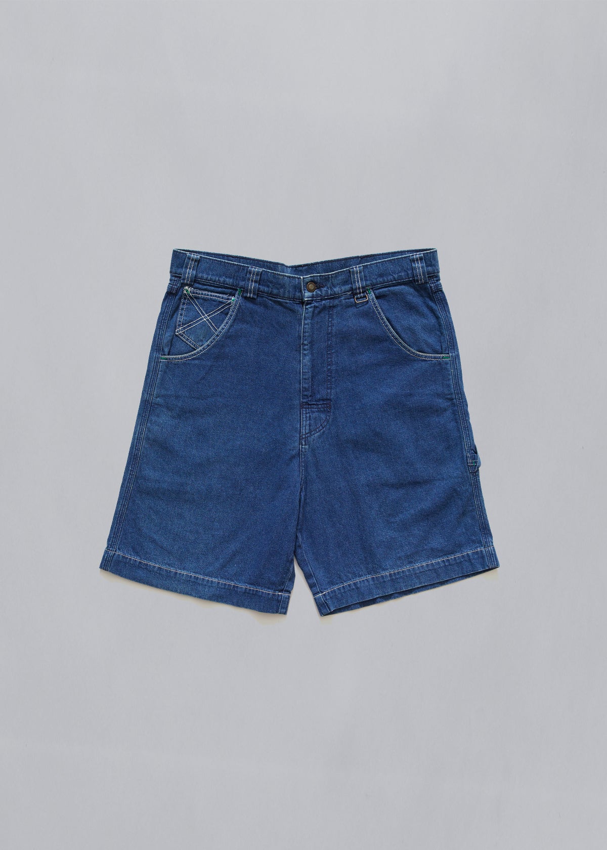 X Stitching Pockets Denim Shorts 1990's - 36