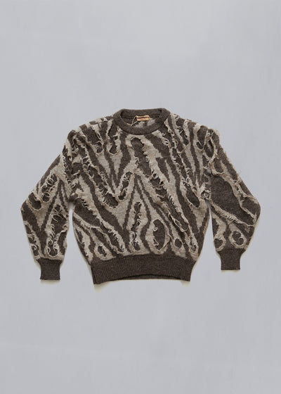 All Style Co Grey Hairy 3D Knit 1980's - Medium
