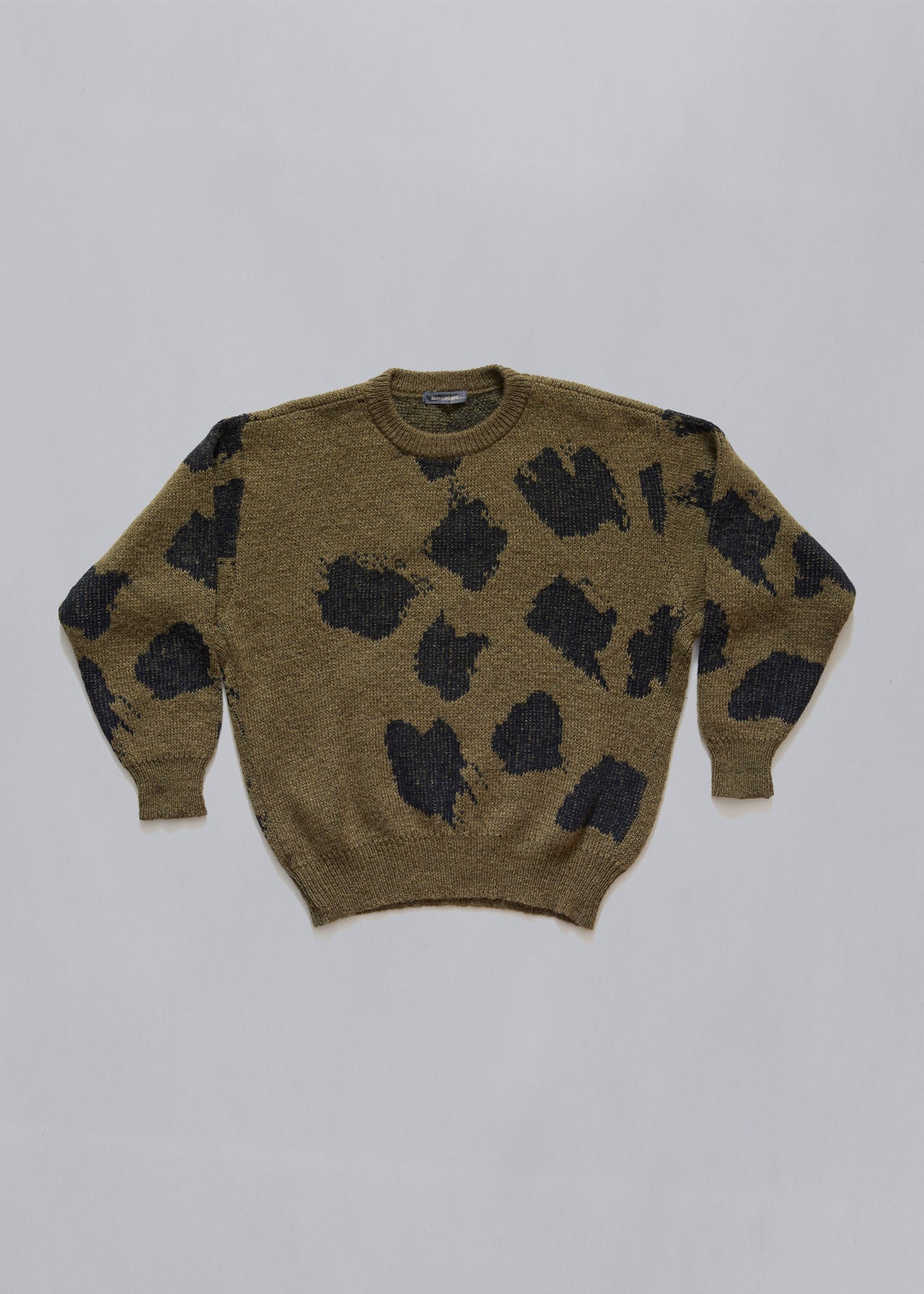Olive Dalmatian Wool Crewneck Sweatshirt 1980's - Large