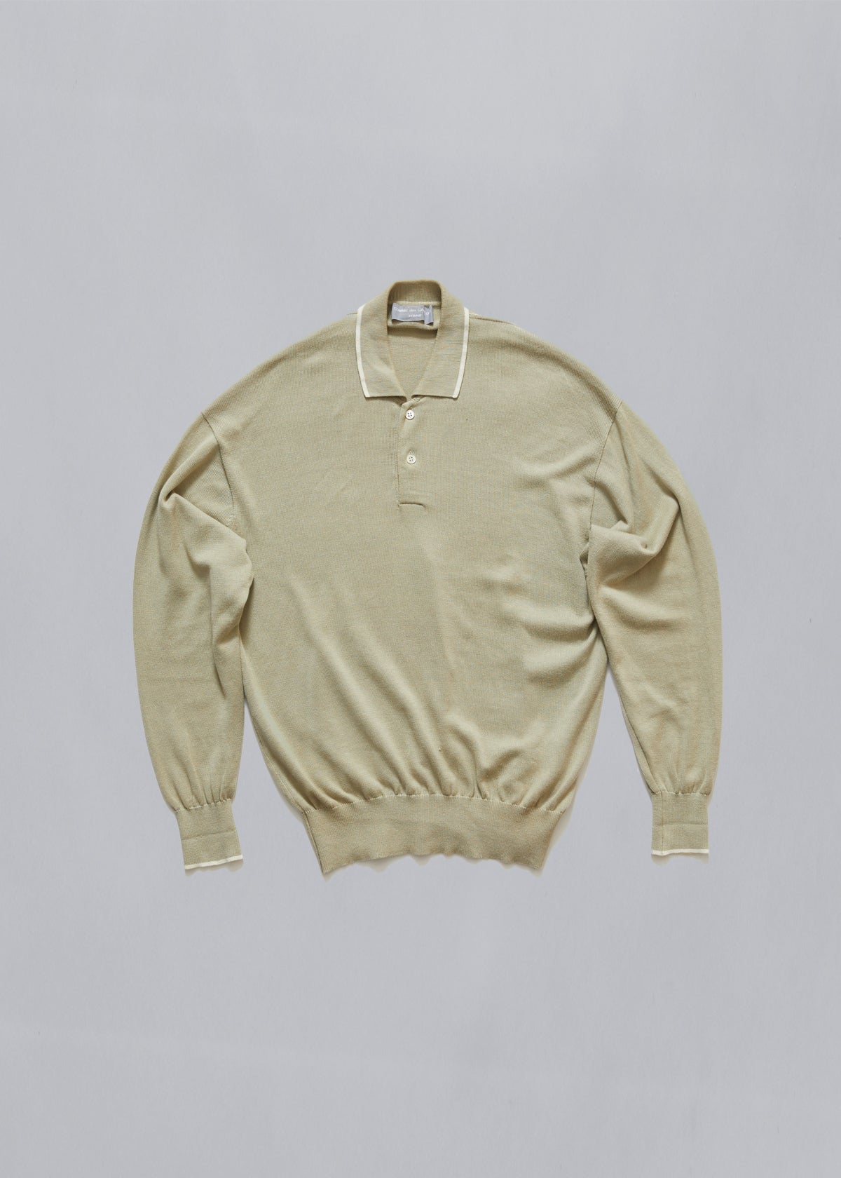 CDG Homme Natural Merino Wool Polo Knit 1980's - Large