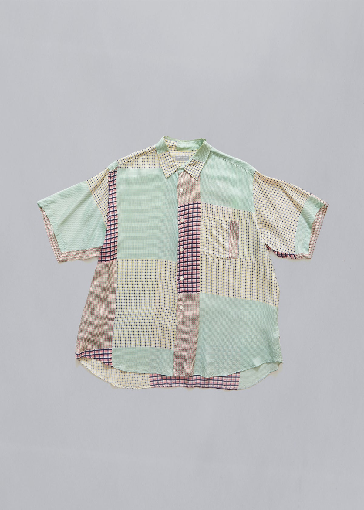 CDG Homme Multicolor Patchwork Silk Shirt 1997 - Large