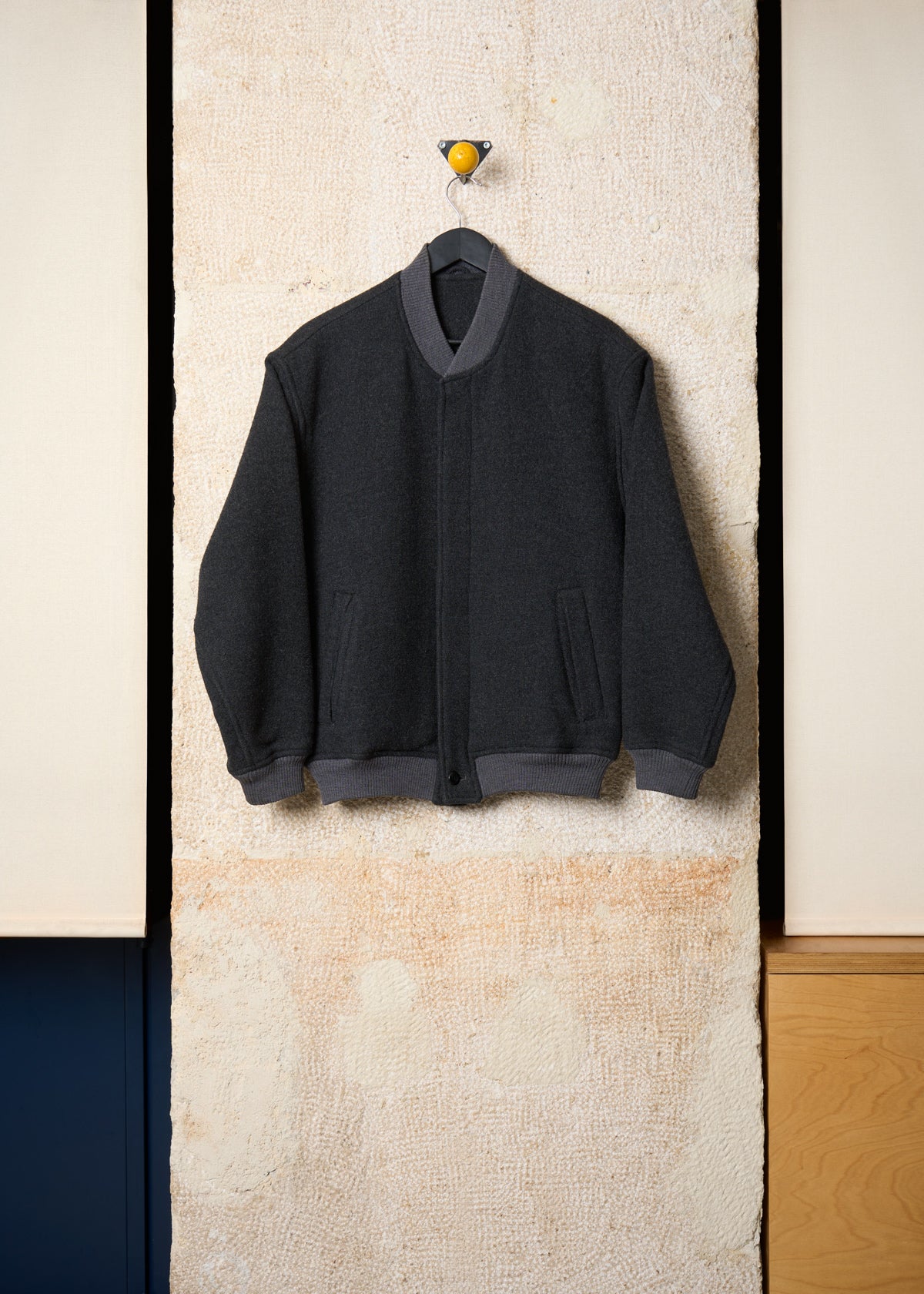 CDG Homme Grey Heavy Wool Bomber Jacket 1980's Medium