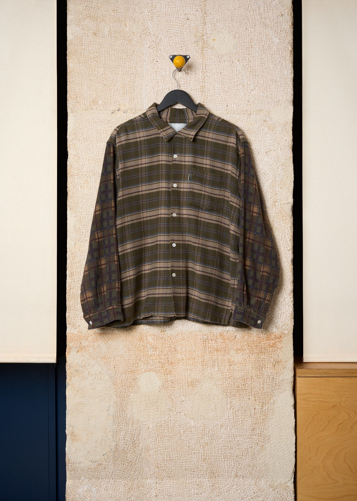 Green Check Melting Pot Mixed Fabrics Flannel Shirt 2000 - Medium