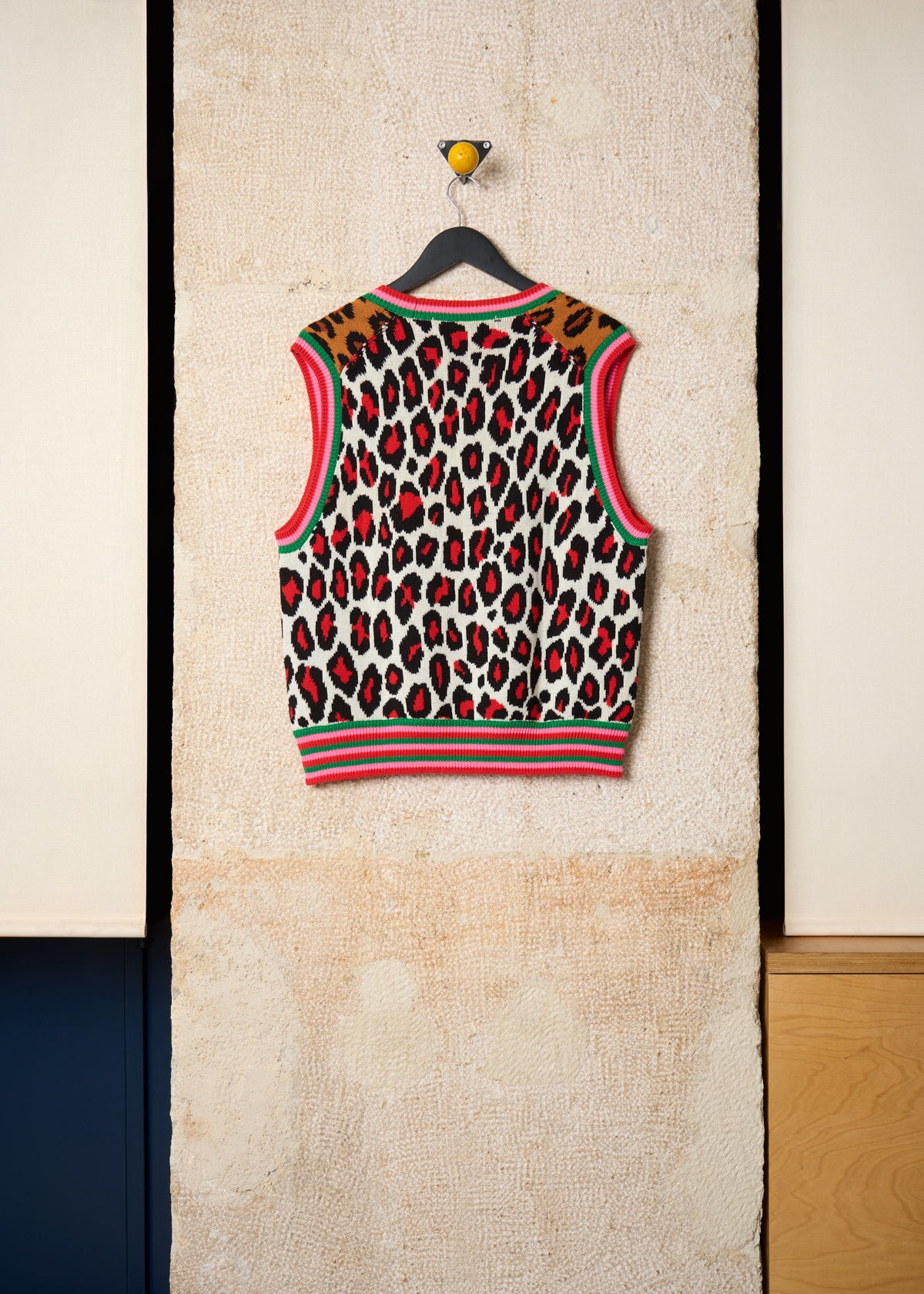 CDG Homme Plus Leopard Patchwork Knit Vest 2018 Large