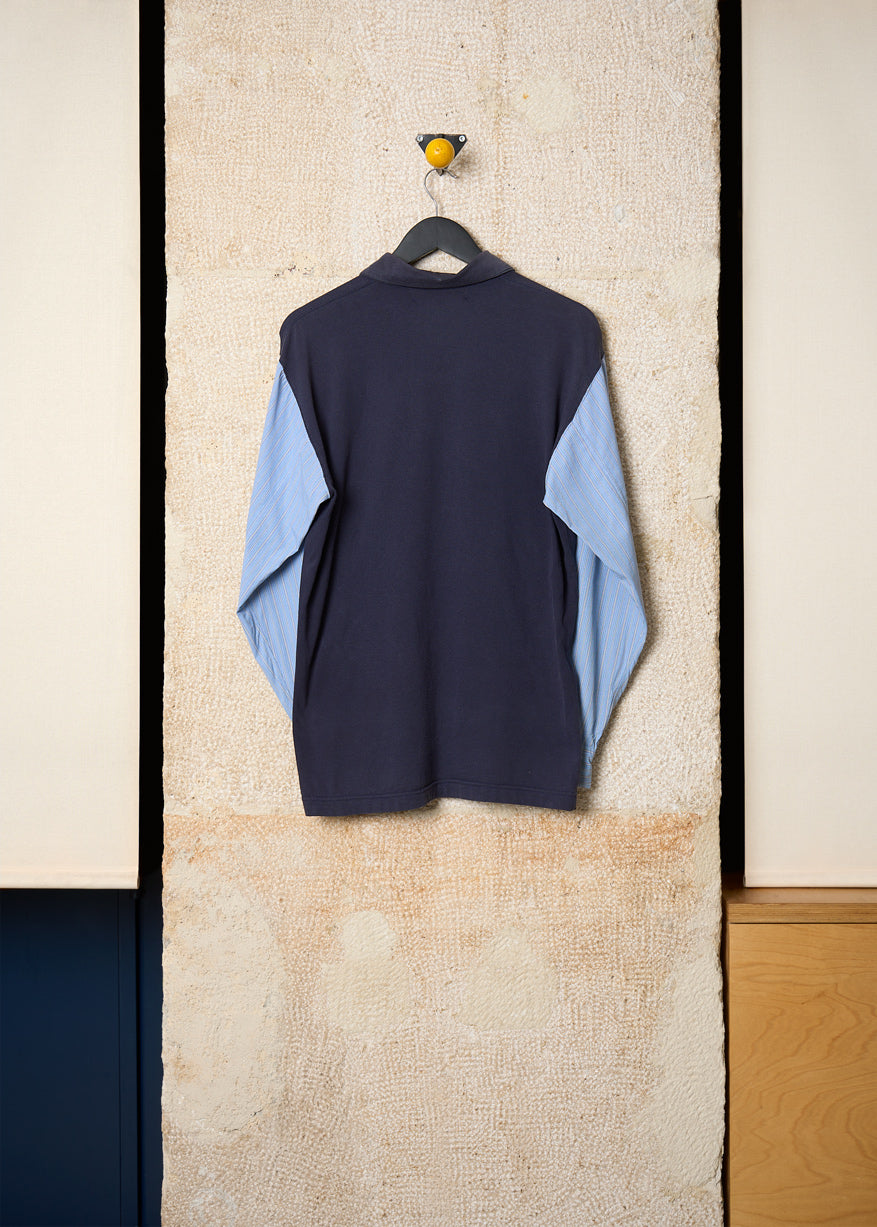 CDG Shirt Blue Switch Sleeves Polo 2000's - Medium