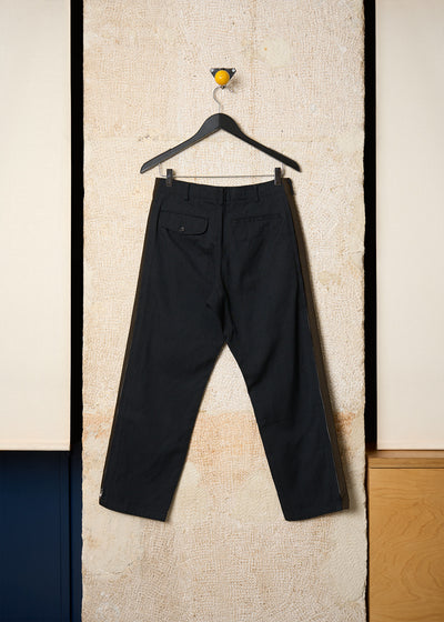 CDG Homme Navy Brown Side Zip Wool Pants 2001 - Small