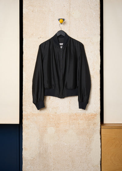 Black Silk Spell Out Bomber AW2016 - Medium