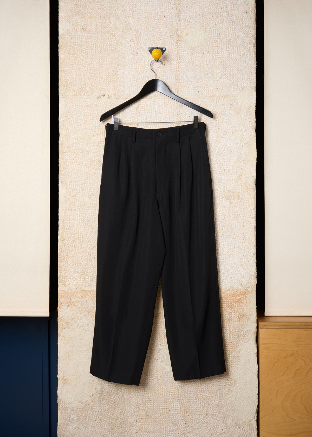 Y's For Men Navy Pleated Wool Pants SS1992 - Small