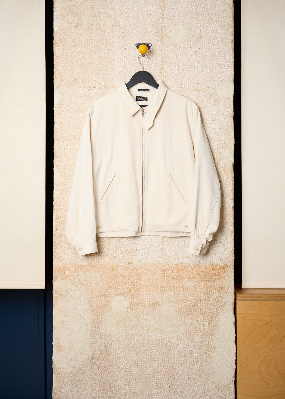 White Cotton Canvas Drizzler Jacket 1990's - Large