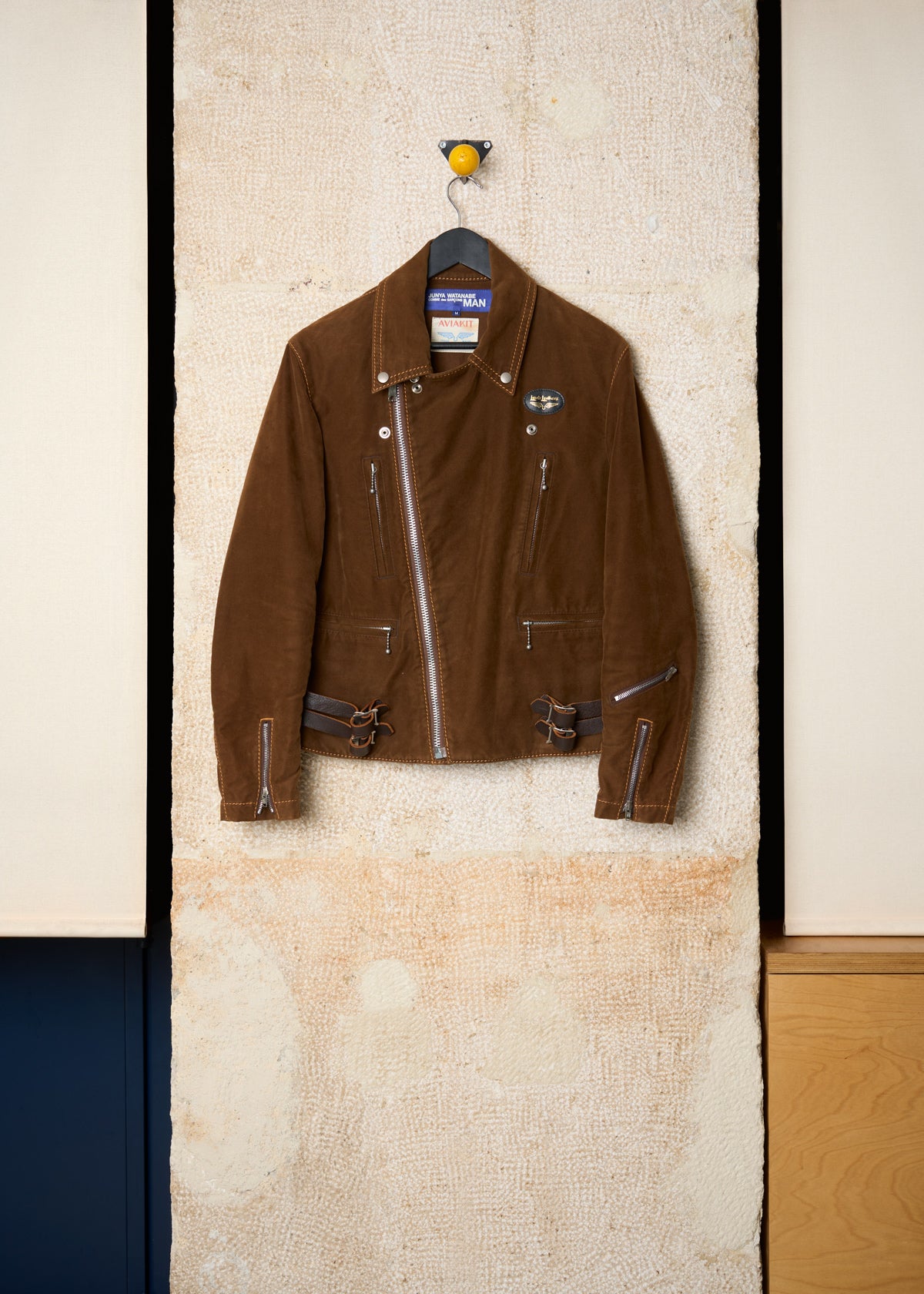 LEWI'S LEATHER BROWN COTTON RIDER JACKET SS2004 - MEDIUM