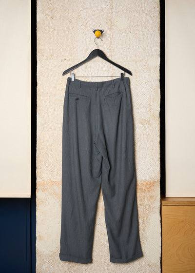 Y'S FOR MEN GREY SOFT RAYON WOOL MIX PANTS SS1996 - LARGE