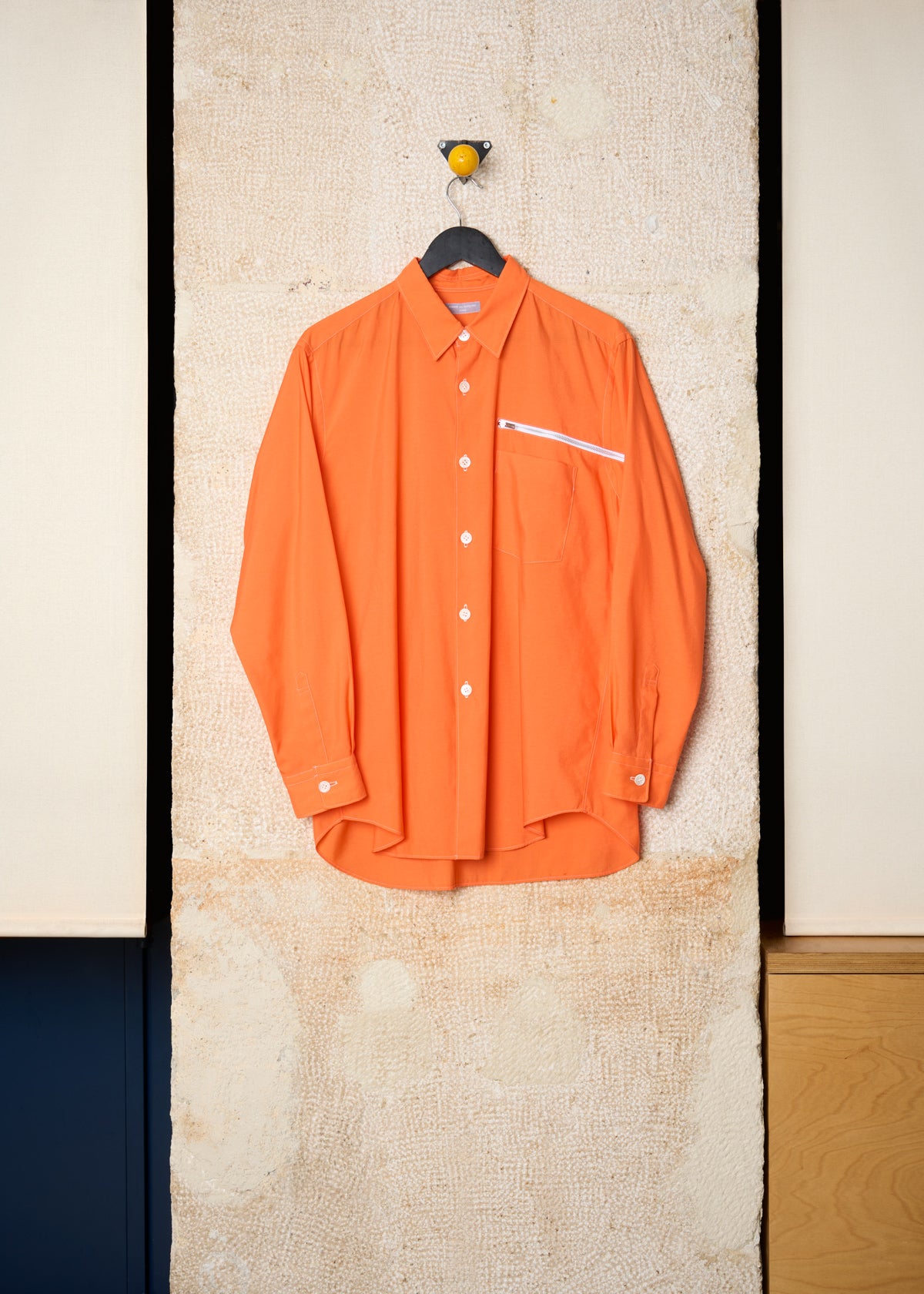 HOMME ORANGE ZIP POCKET COTTON SHIRT 2000 - LARGE