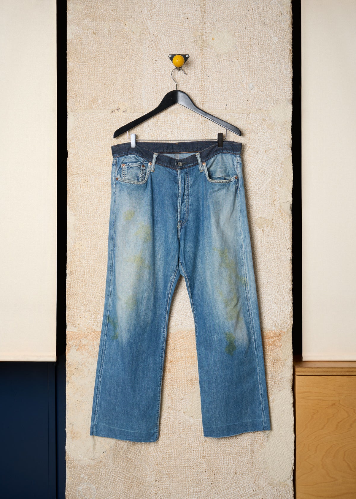 POUR HOMME BLUE AGED DENIM PANTS 2021 - LARGE