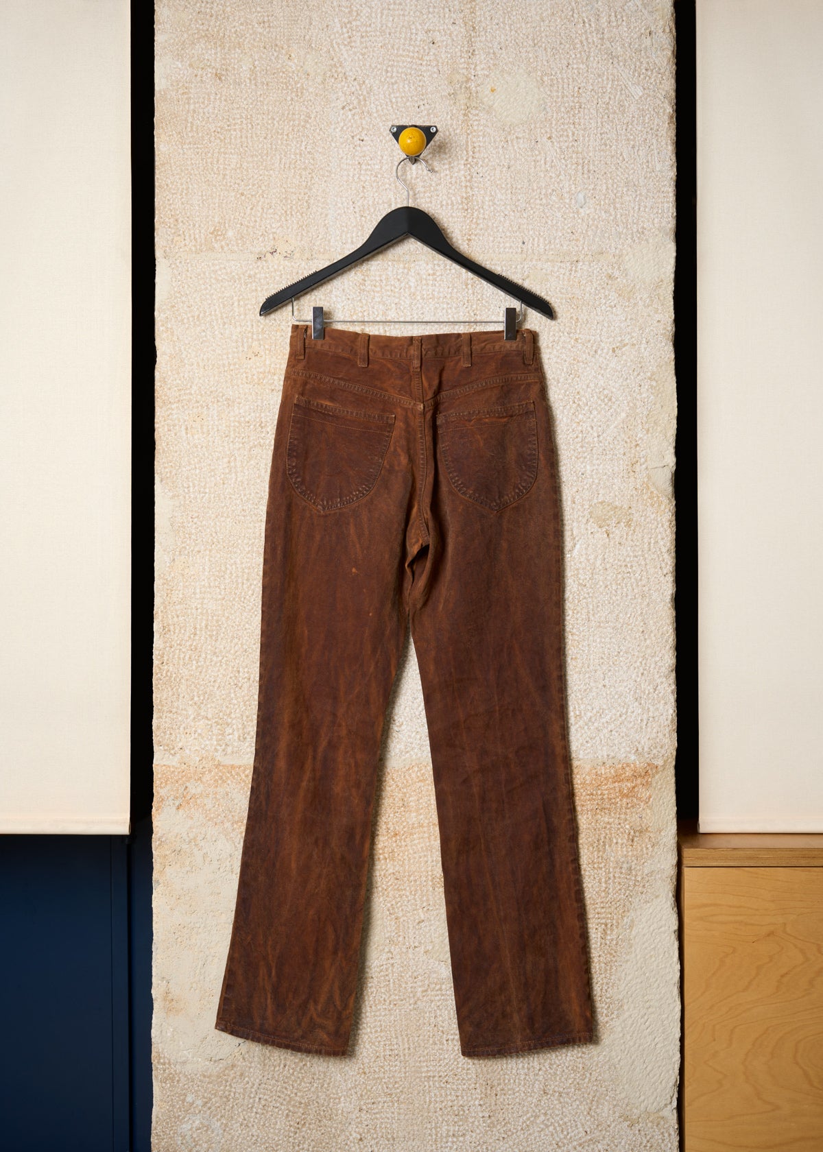 BROWN SPECIAL DYING PROCESS 5 POCKETS DENIM PANTS SS2005 - 44IT