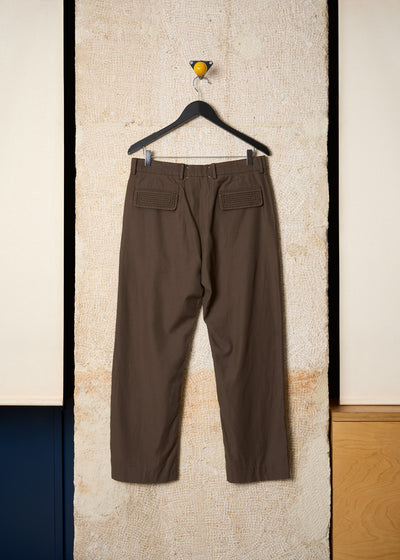 BROWN STITCHING DETAILS POCKETS COTTON  PANTS SS2007 - 48IT