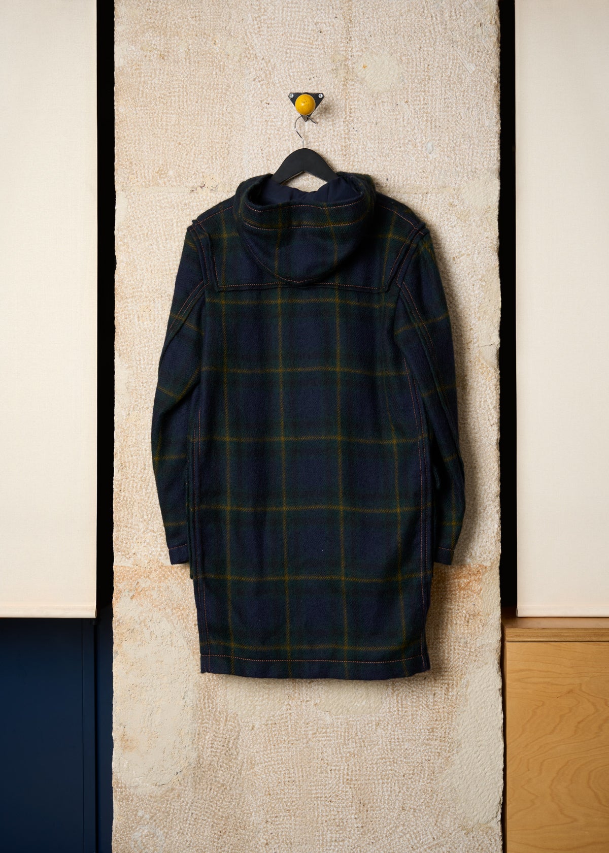 HOMME TARTAN WOOL DUFFLE COAT AW2006 - LARGE