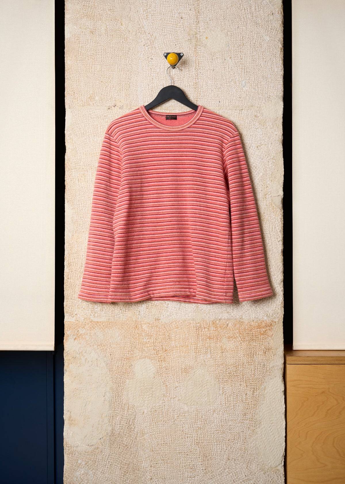 HOMME PLUS PINK TEXTURED STRIPED JUMPER SS1999 - MEDIUM