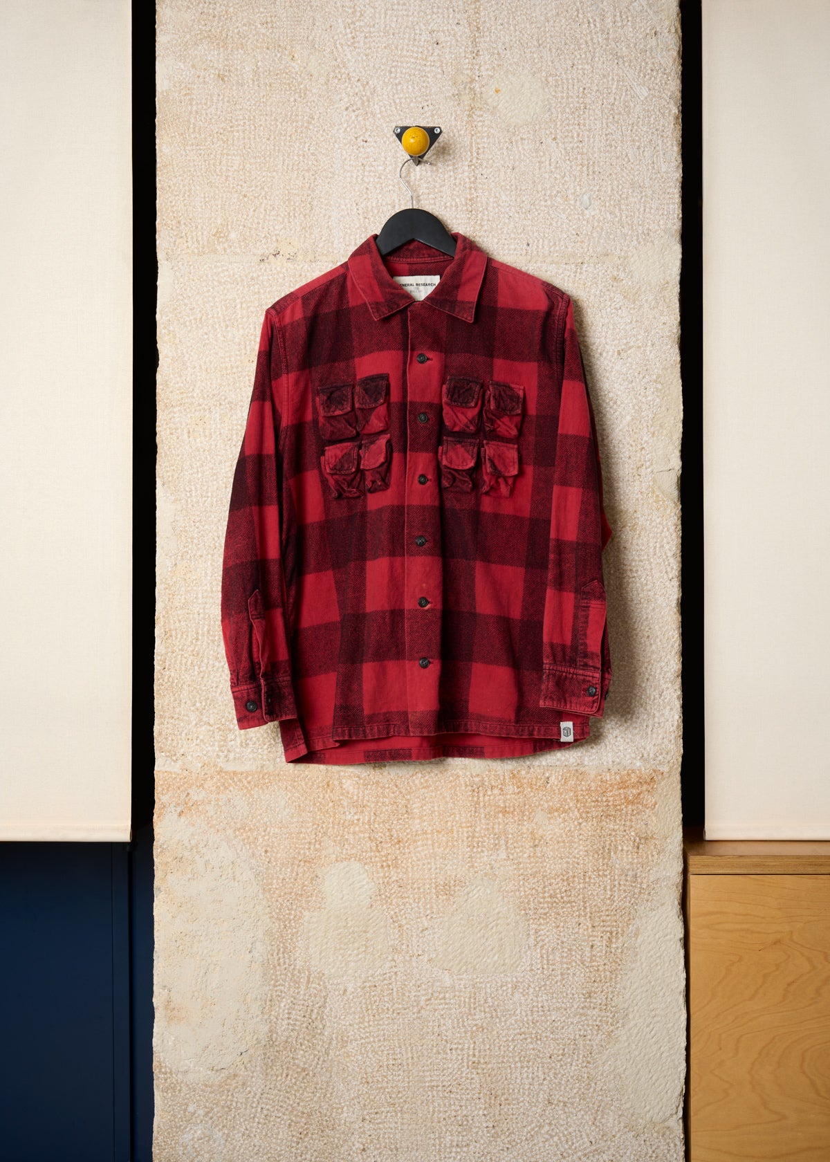 RED BLACK PARASITE FLANNEL SHIRT 1998 - MEDIUM