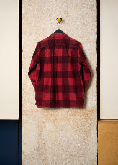 RED BLACK PARASITE FLANNEL SHIRT 1998 - MEDIUM