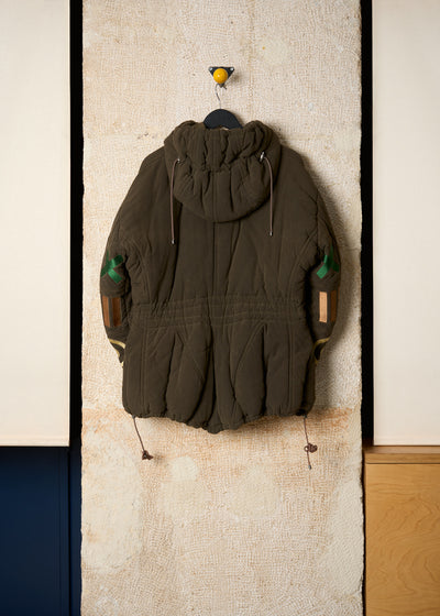 OLIVE GREEN SECRET SIGNS PADDED PARKA AW1991 - MEDIUM