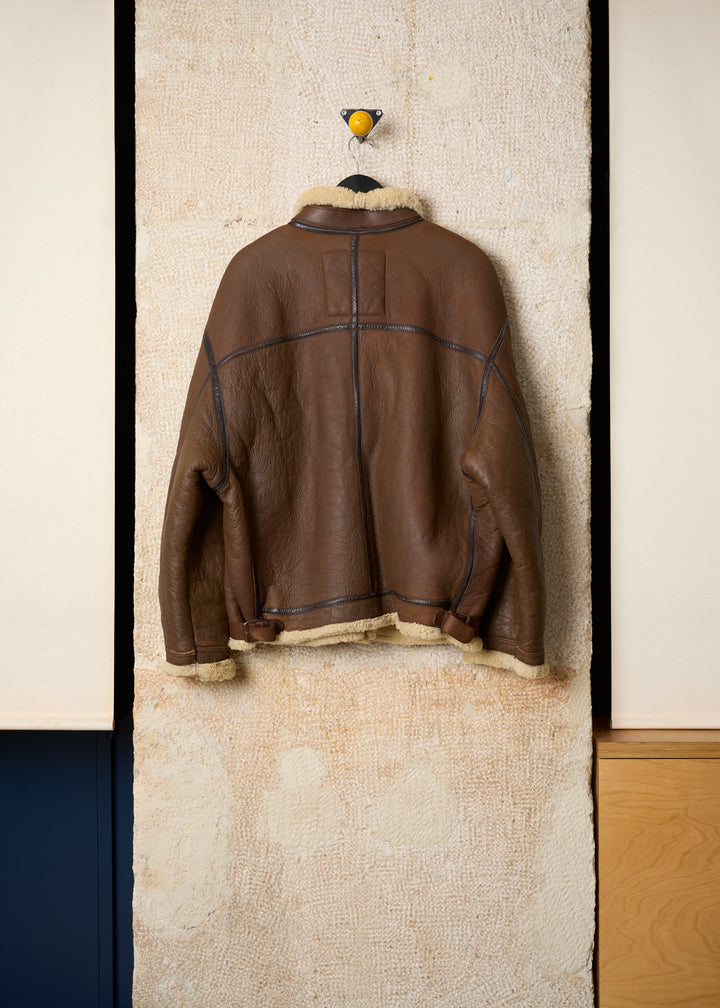 EMPORIO ARMANI BROWN SHEARLING JACKET 1980'S - X-LARGE – The
