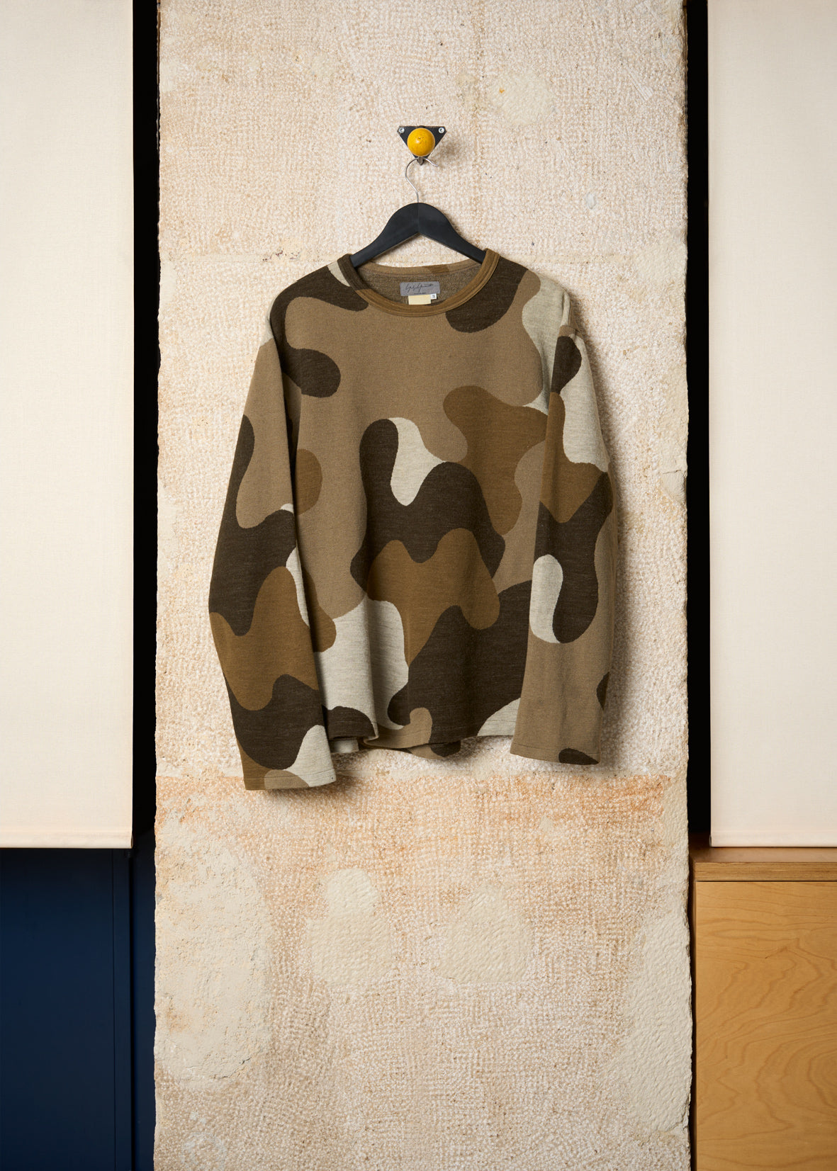 POUR HOMME BROWN BEIGE GREEN CAMO LIGHT JUMPER AW2002 - LARGE