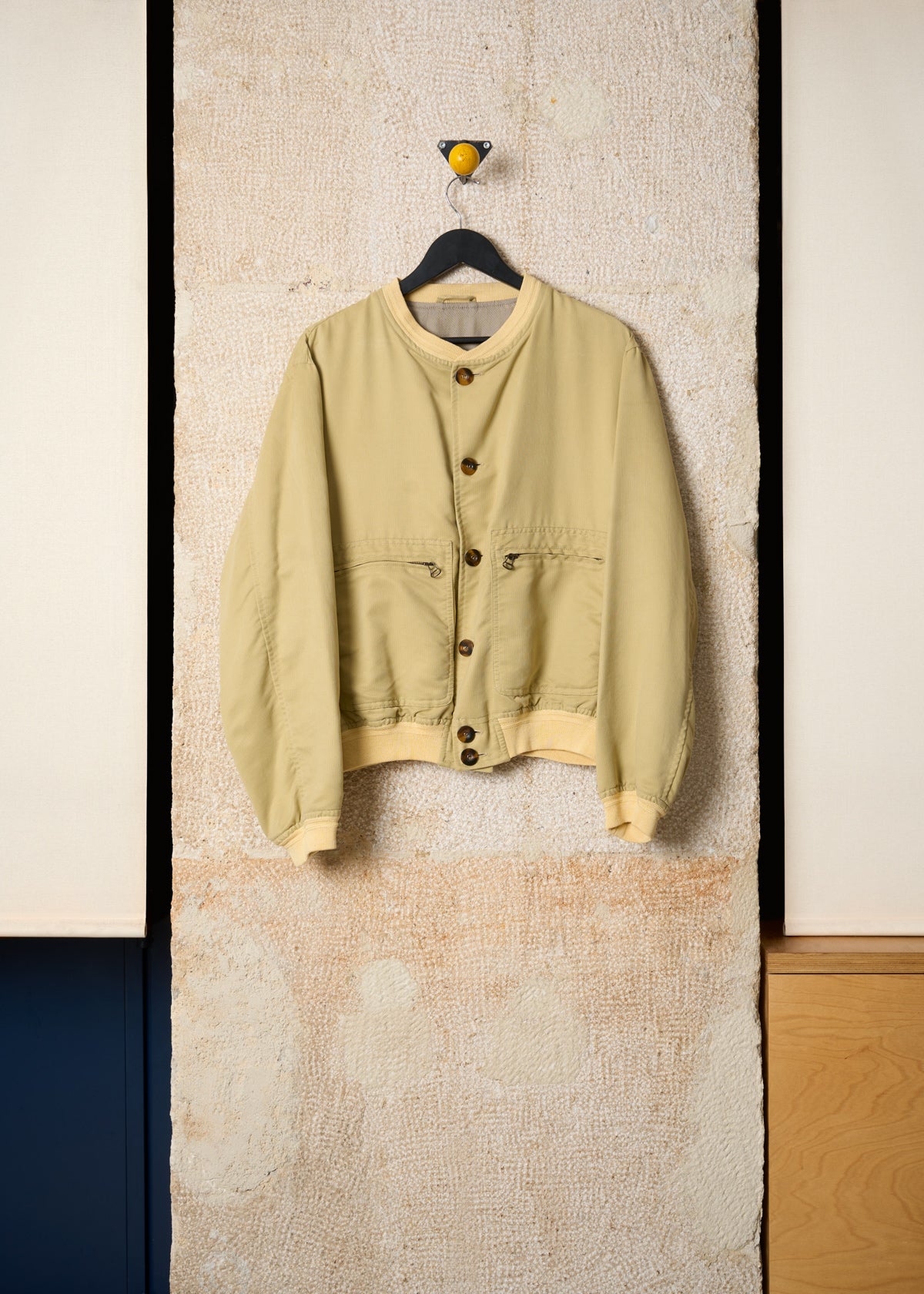 GIORGIO ARMANI YELLOW SETA BLOUSON 1980'S - LARGE