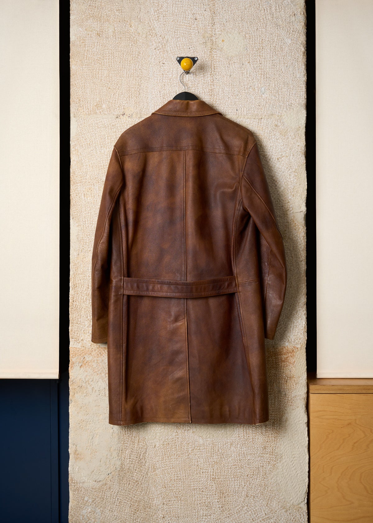 BROWN LEATHER COAT 2000'S - MEDIUM