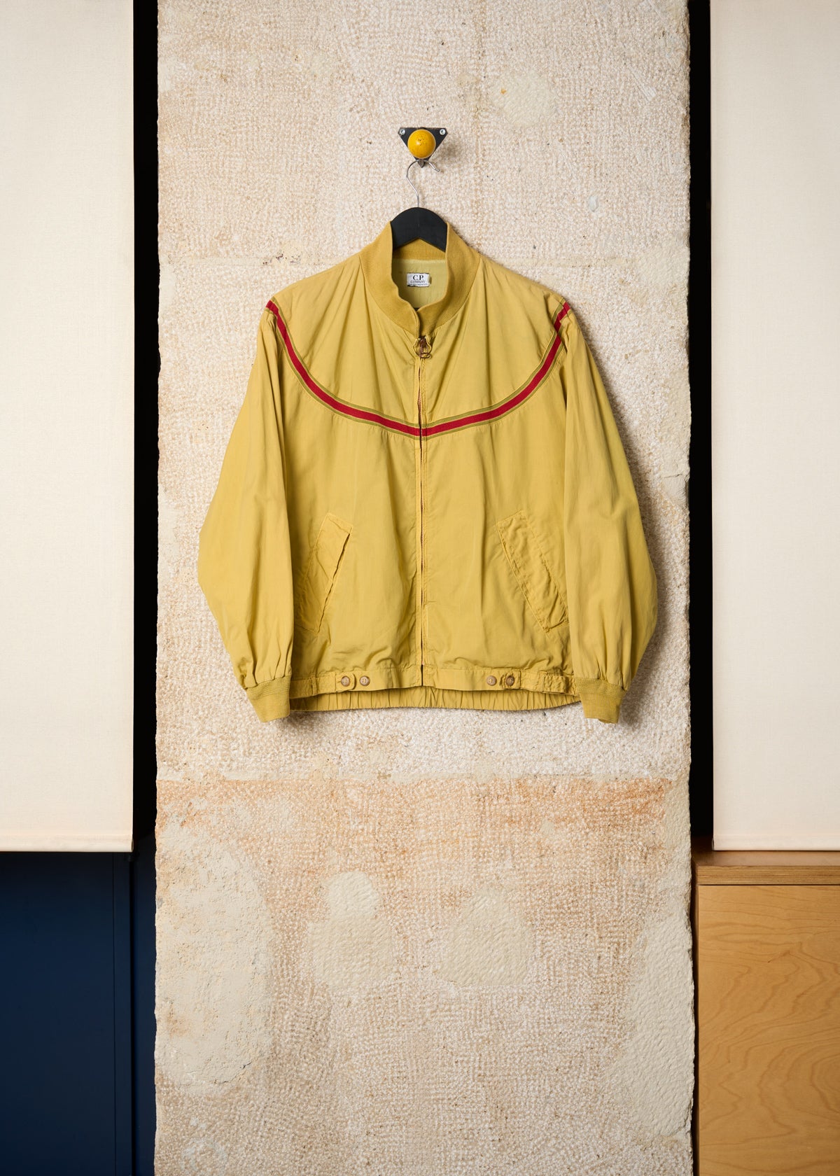YELLOW RED ROUNDED LINE COTTON BLOUSON SS1985 - MEDIUM