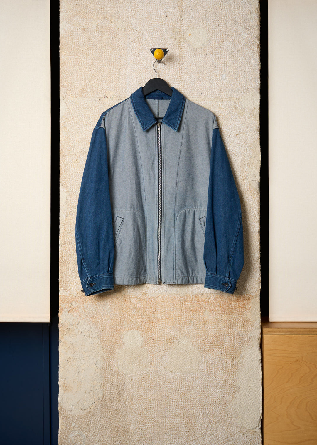 HOMME PLUS GREY BLUE DENIM DRIZZLER JACKET SS1991 - LARGE – The