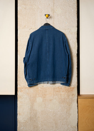 HOMME PLUS GREY BLUE DENIM DRIZZLER JACKET SS1991 - LARGE