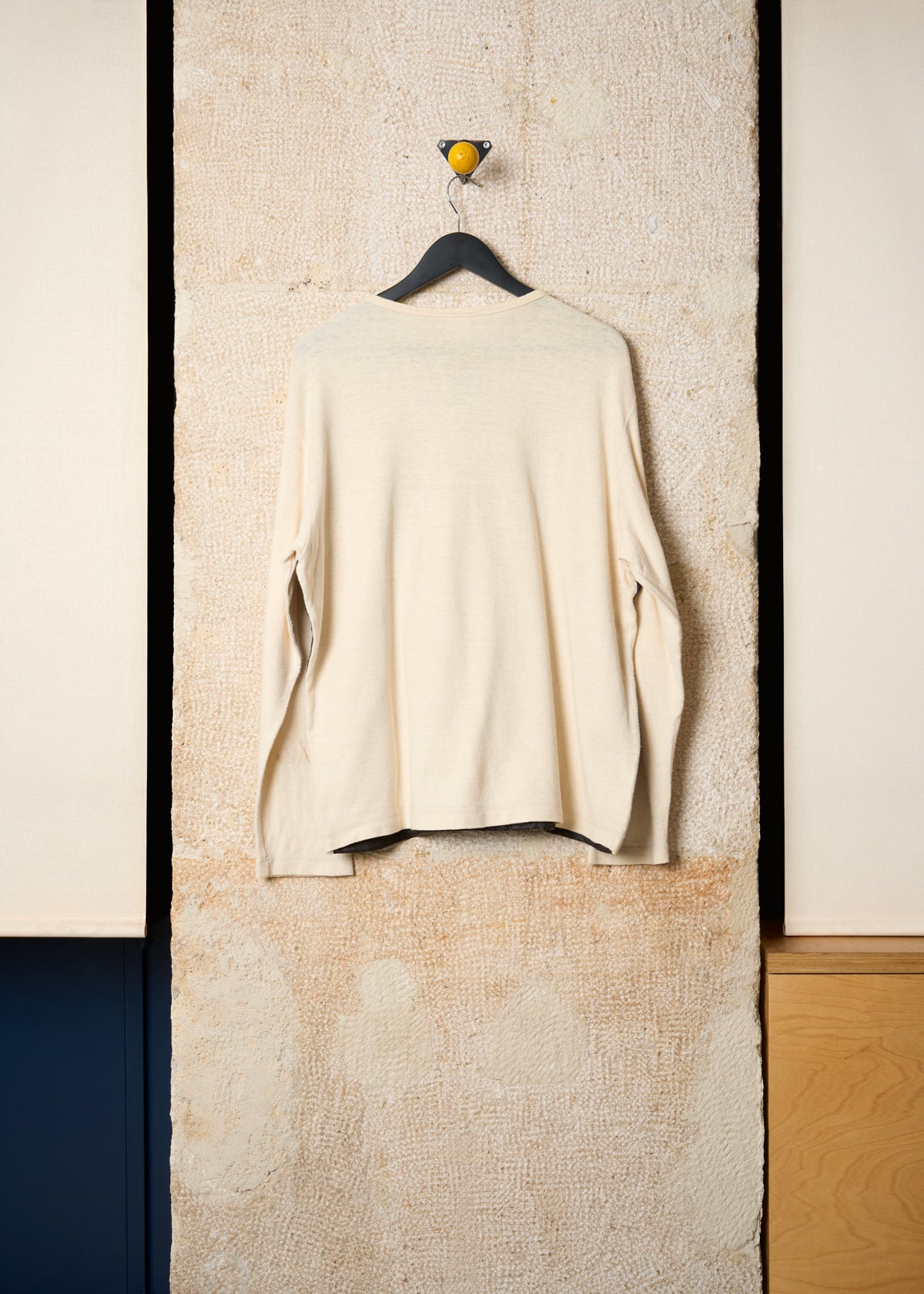 BROWN ECRU HEMP PANEL ONE BUTTON KNIT 1990'S - LARGE