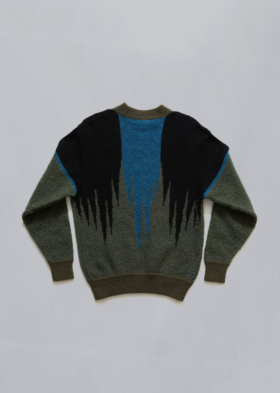 Double Face Mixed Pattern Mohair Knit 1980's - Medium