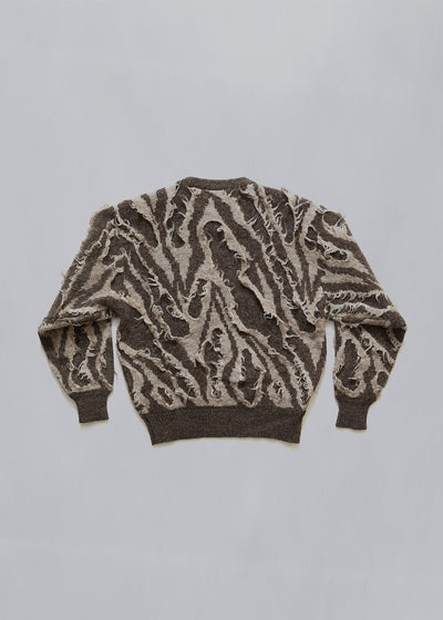 All Style Co Grey Hairy 3D Knit 1980's - Medium