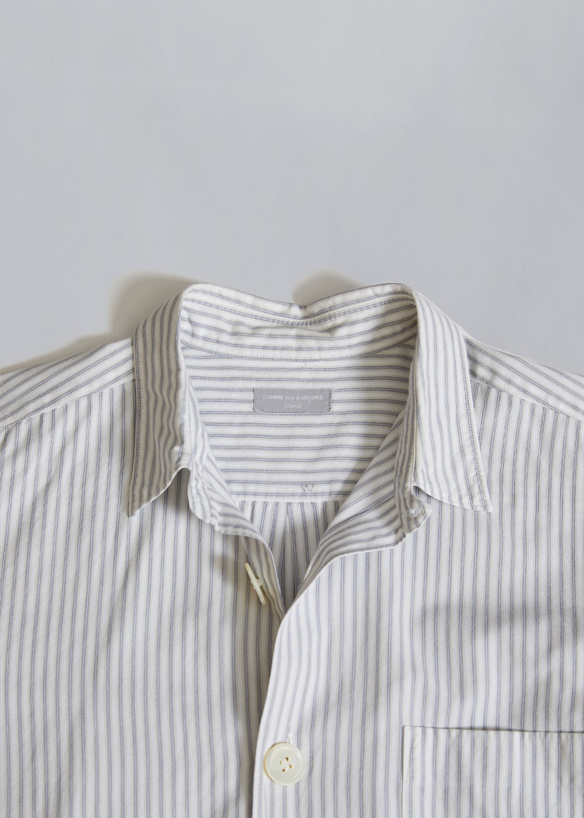 CDG Homme Gradual Buttons Striped Shirt 1980's - Large