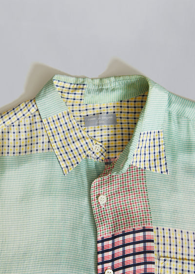 CDG Homme Multicolor Patchwork Silk Shirt 1997 - Large