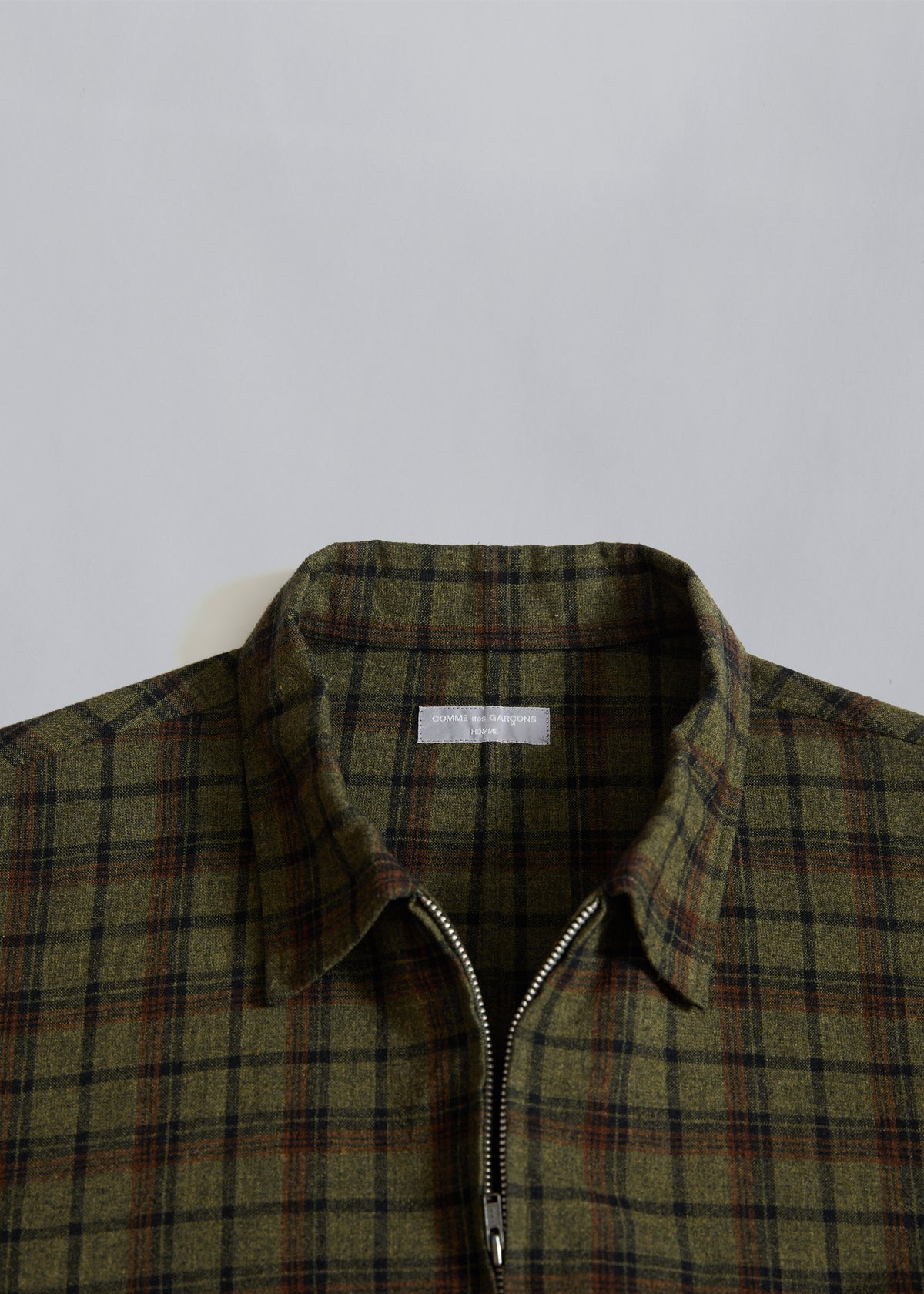 CDG Homme Mixed Fabric Chekered Zip Overshirt 2000 - Medium