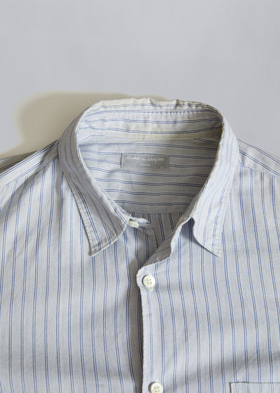 CDG Homme Denim Sleeves Striped Shirt 1980's - Medium