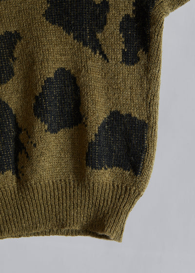 Olive Dalmatian Wool Crewneck Sweatshirt 1980's - Large