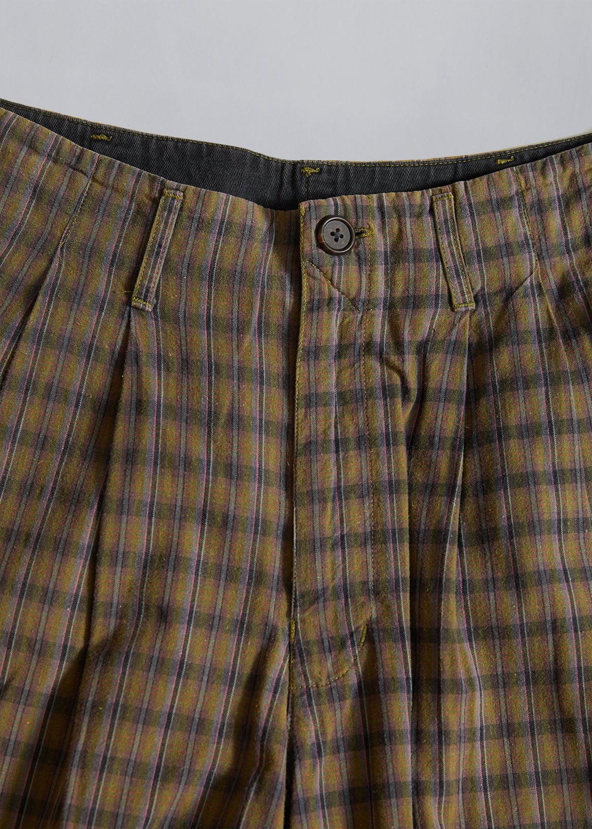 Brown Checkered Light Cotton Shorts 1990's - 32