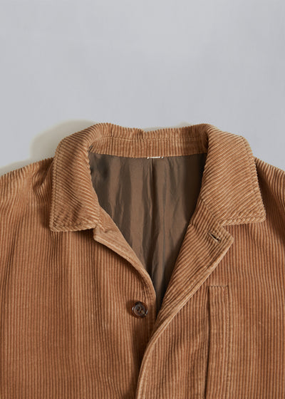 CDG Homme Camel Thick Corduroy Coverall Work Jacket 1991 - Large
