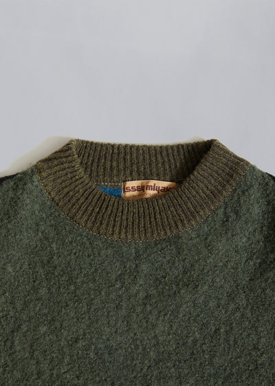 Double Face Mixed Pattern Mohair Knit 1980's - Medium