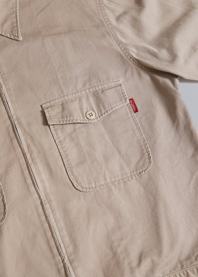 Beige Double Pocket Zip Work Jacket 1990's - X-Large