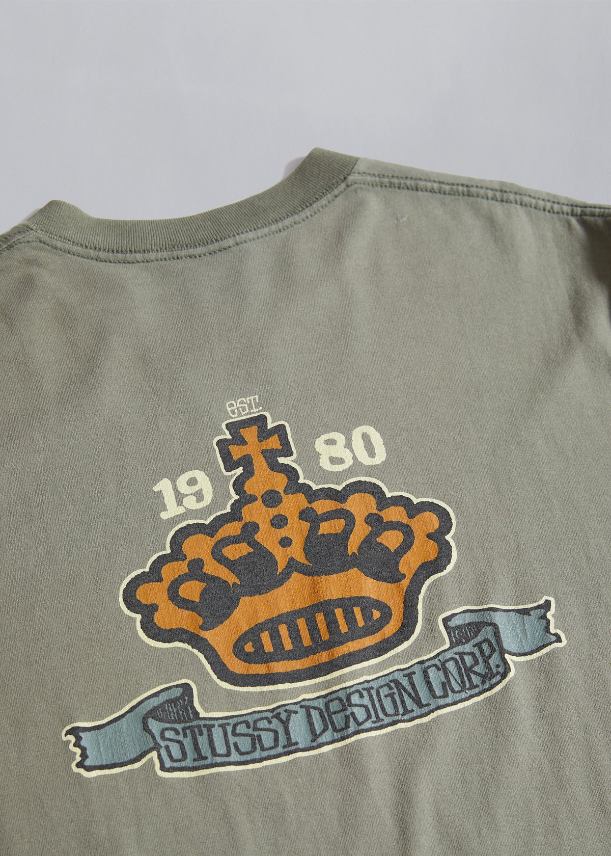 Olive Stüssy Design Corp Crown Tee 1993 - Large – The Archivist Store