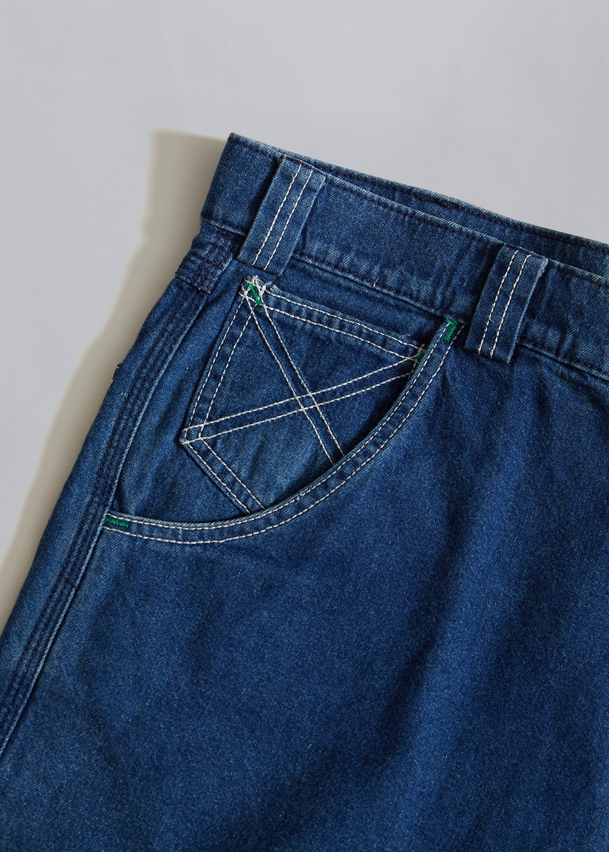 X Stitching Pockets Denim Shorts 1990's - 36